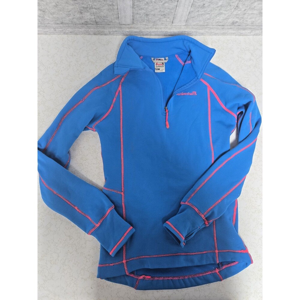 Avalanche Blue Pink Quarter Zip Performance Pullover Thumbhole Size Small